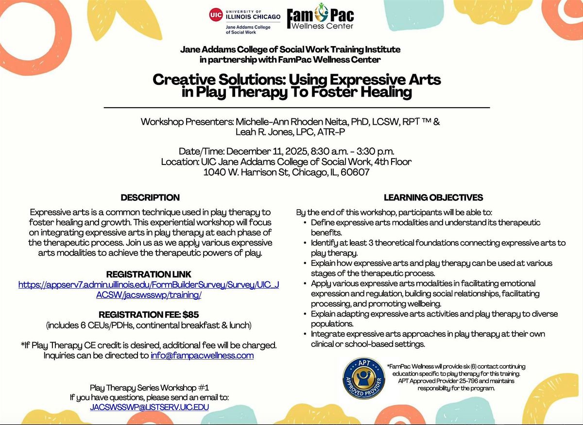 Play Therapy Series Workshop #1 : Creative Solutions: Using Expressive Arts