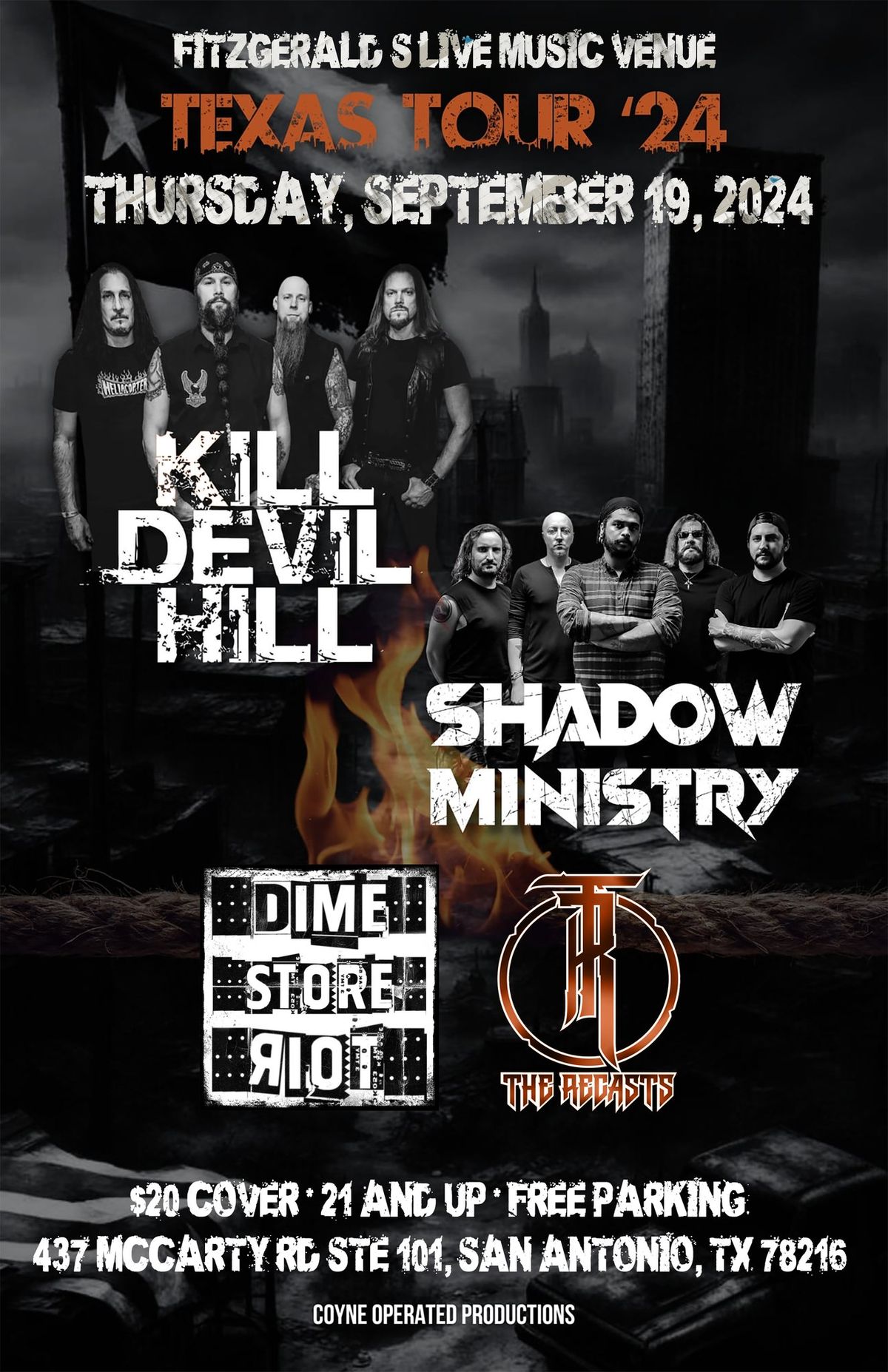 TX TOUR 2024: K*ll Devil Hill, Shadow Ministry, the Recasts,  Dime Store Riot