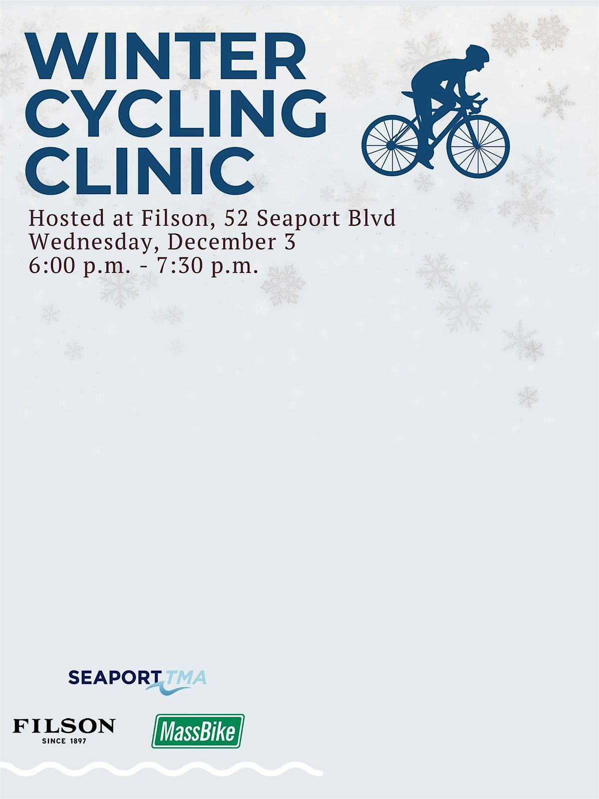 Winter Cycling Clinic with Seaport TMA and MassBike