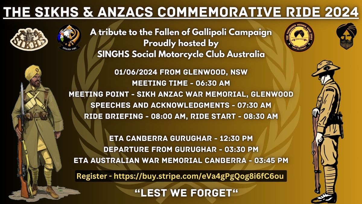 The SIKH\u2019s & ANZAC Commemorative Ride 2024 