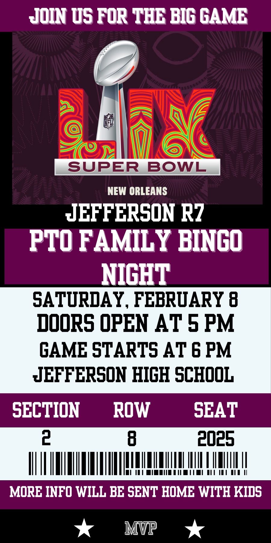 Family BINGO NIGHT--a New Orleans Superbowl Party!