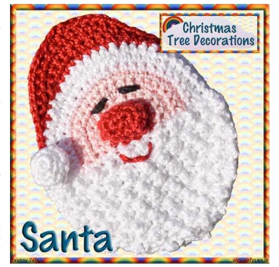 Crochet Santa's head for your tree!