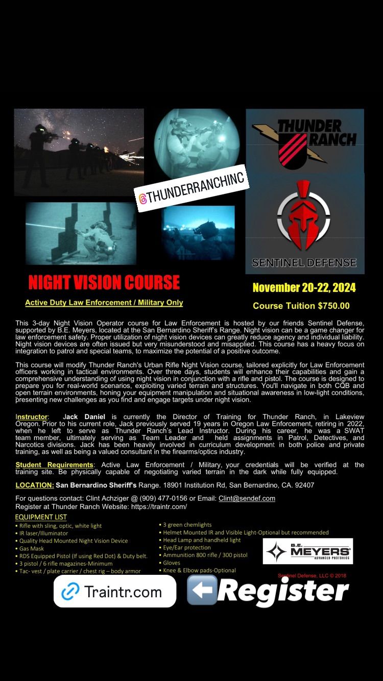 Night Vision Operators Course, for Law Enforcement \/ Military only