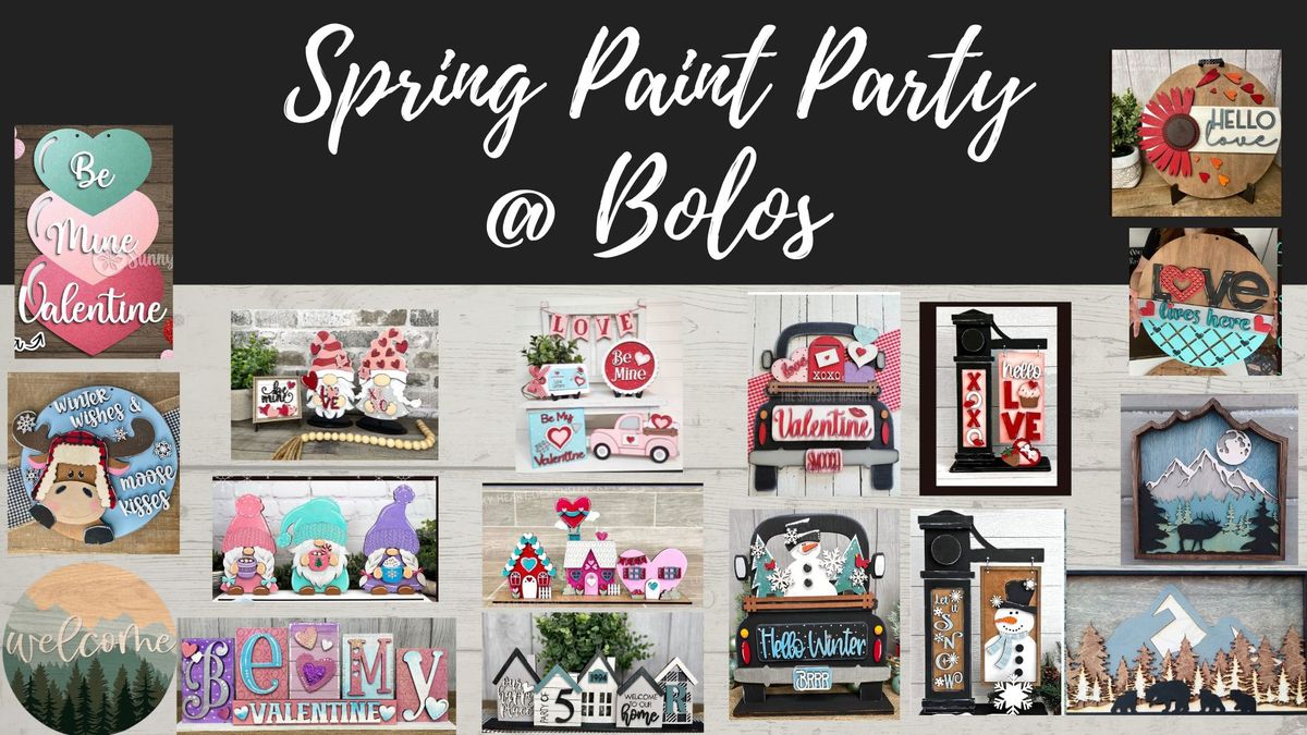 Spring Paint Party at Bolos Sports Bar, all ages welcome