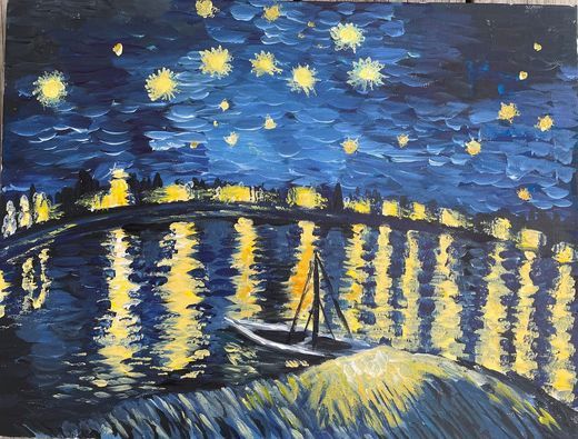 Paint and Wine Night - Starry Night Over The Rhone