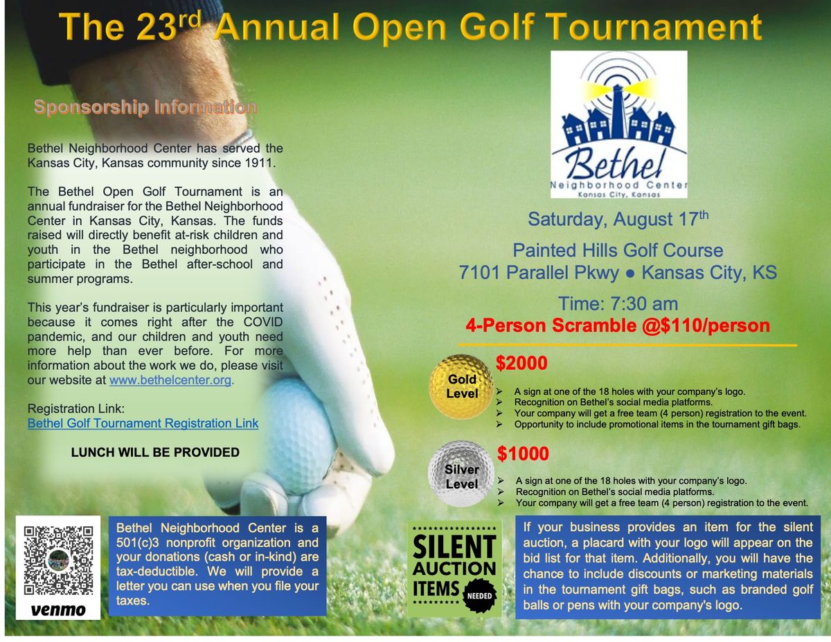23rd Bethel Annual Open Golf Tournament