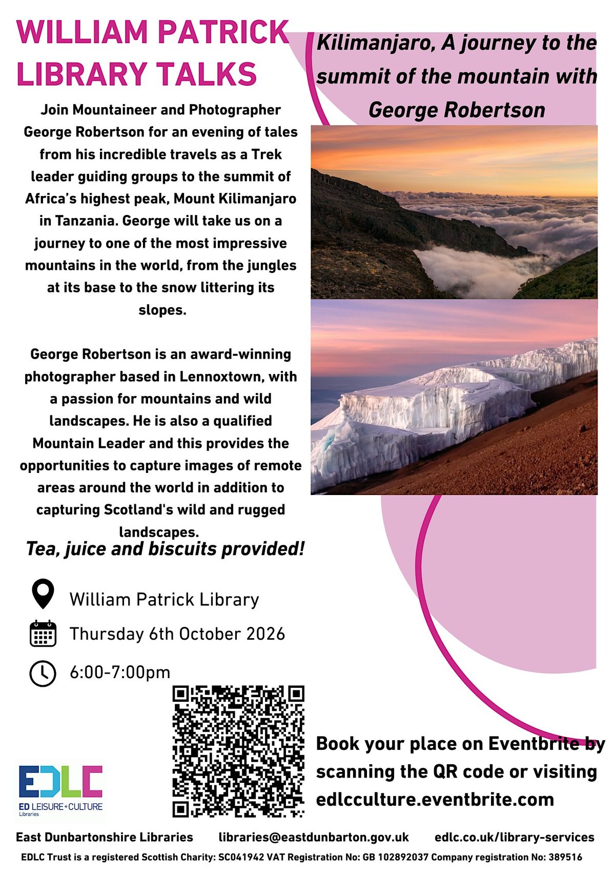 William Patrick Library Talks: Mount Kilimanjaro With George Robertson