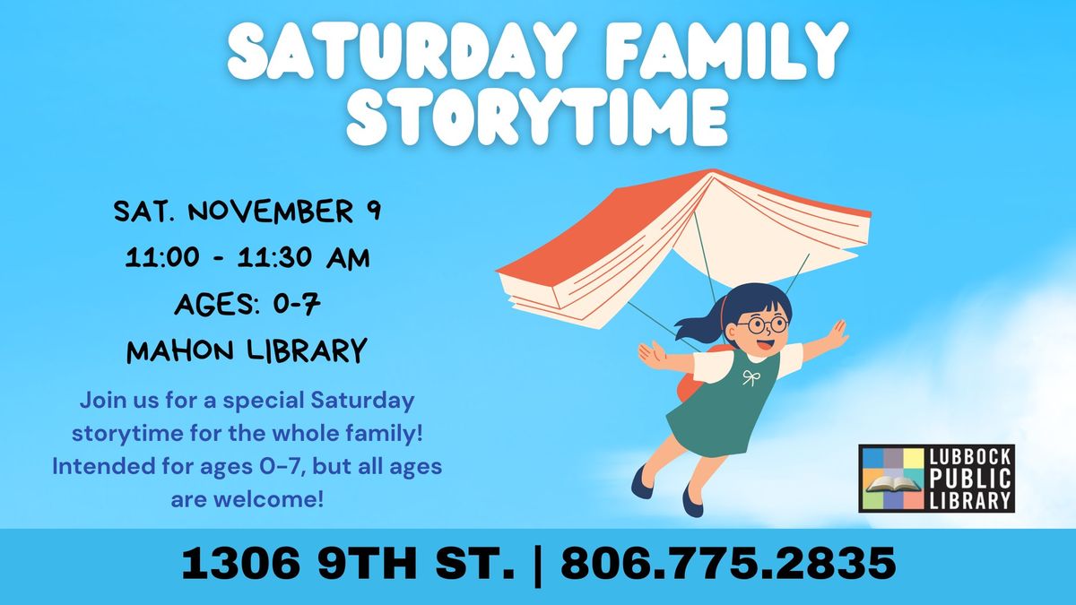 Saturday Family Storytime at Mahon Library