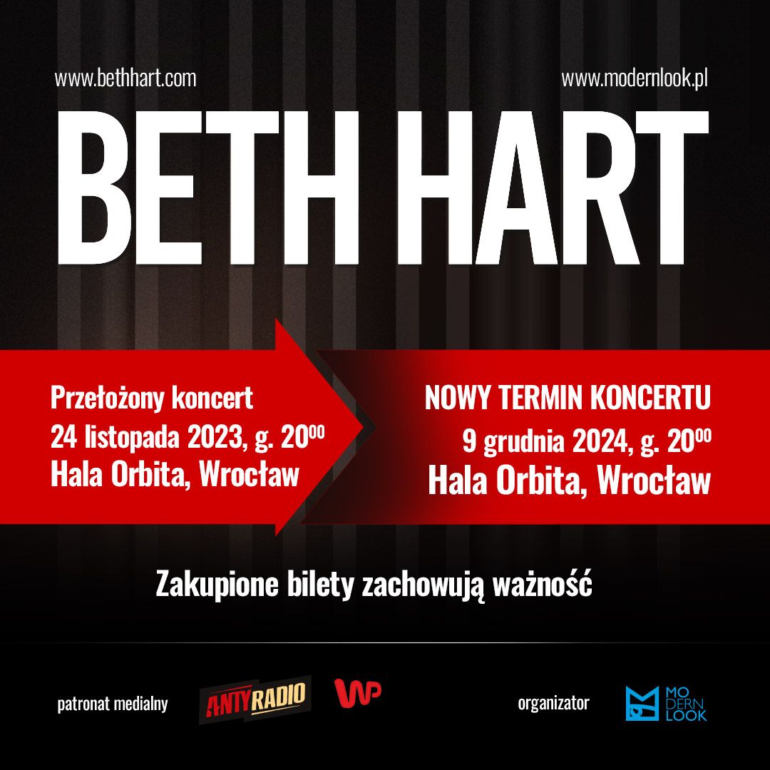 Beth Hart we Wroc\u0142awiu 9 grudnia 2024 r. 20:00