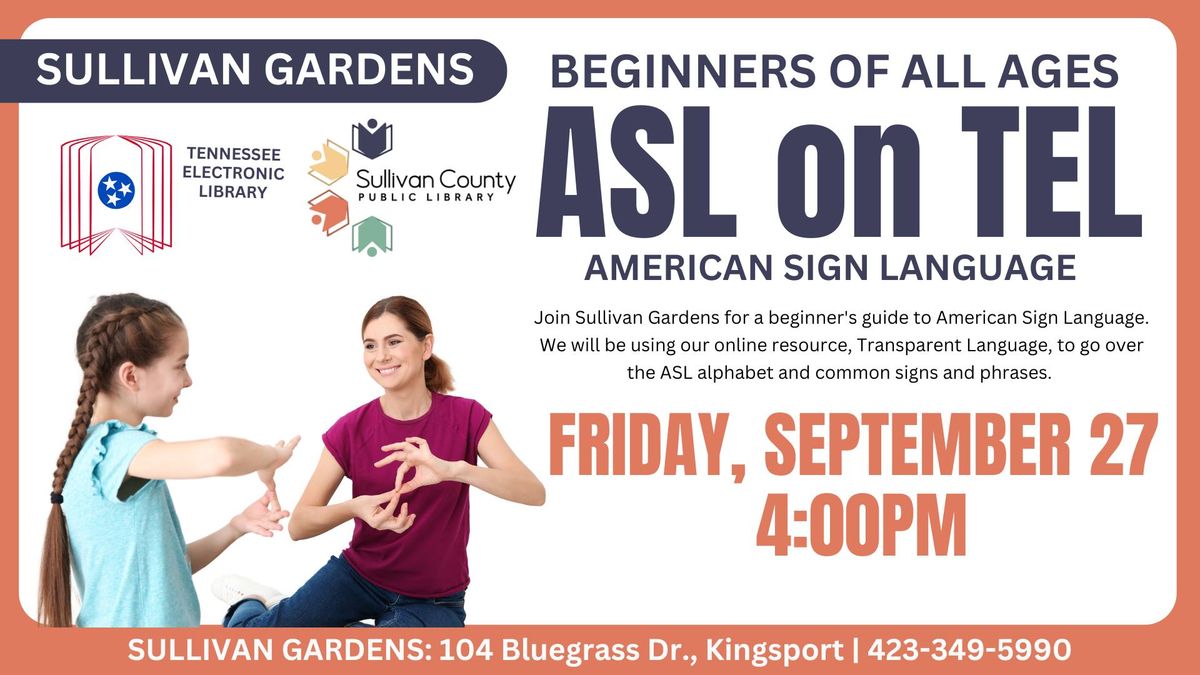 American Sign Language Class at the Sullivan Gardens branch library