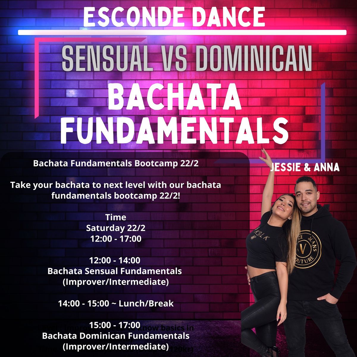 Bachata Bootcamp - Sensual & Dominican Fundamentals with Jessie & Anna 22\/2 \u2728\ufe0f\ud83d\udc83