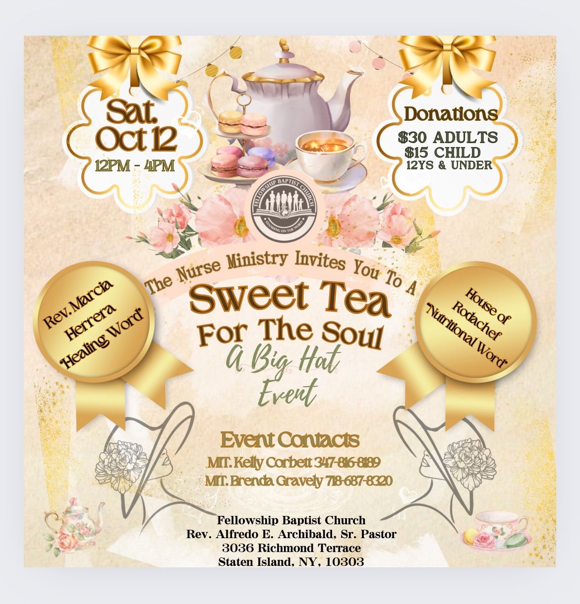 Sweet Tea For The Soul - A Big Hat Event by The Nurse Ministry 