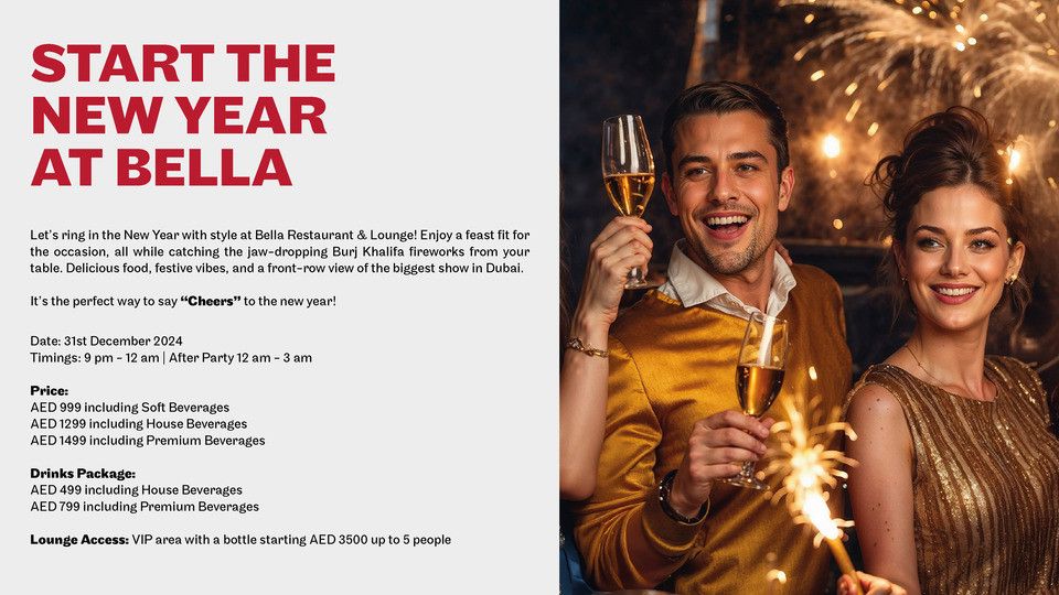 New Year's Eve Party at Bella Restaurant in Dubai