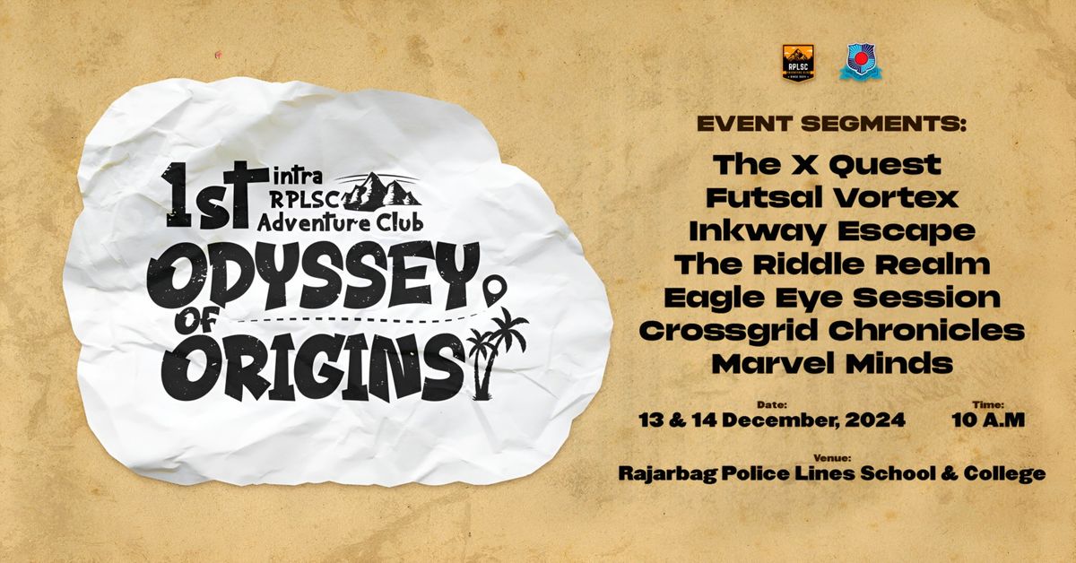 1st RPLSC Adventure Club Intra : Odyssey of Origins