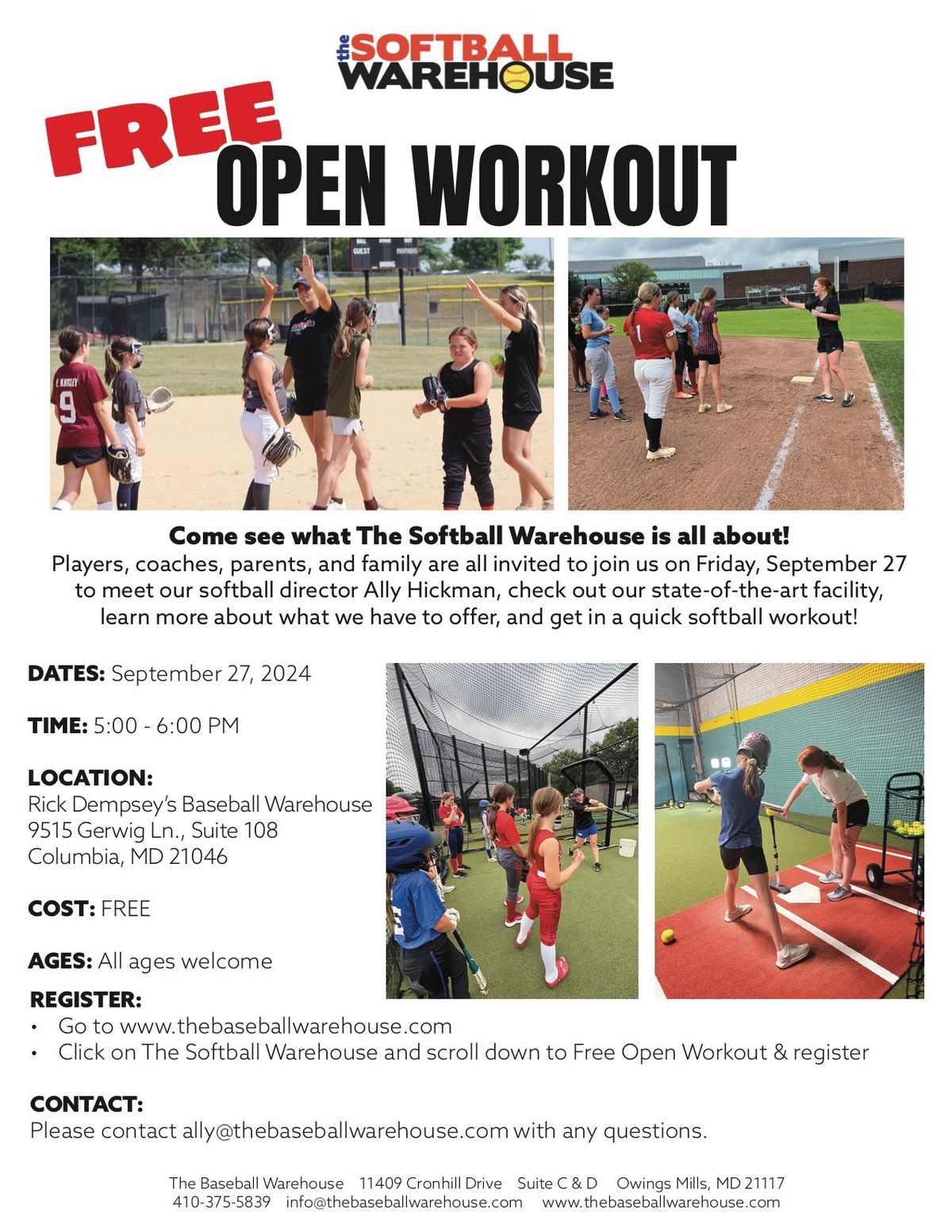 FREE Workout with The Softball Warehouse