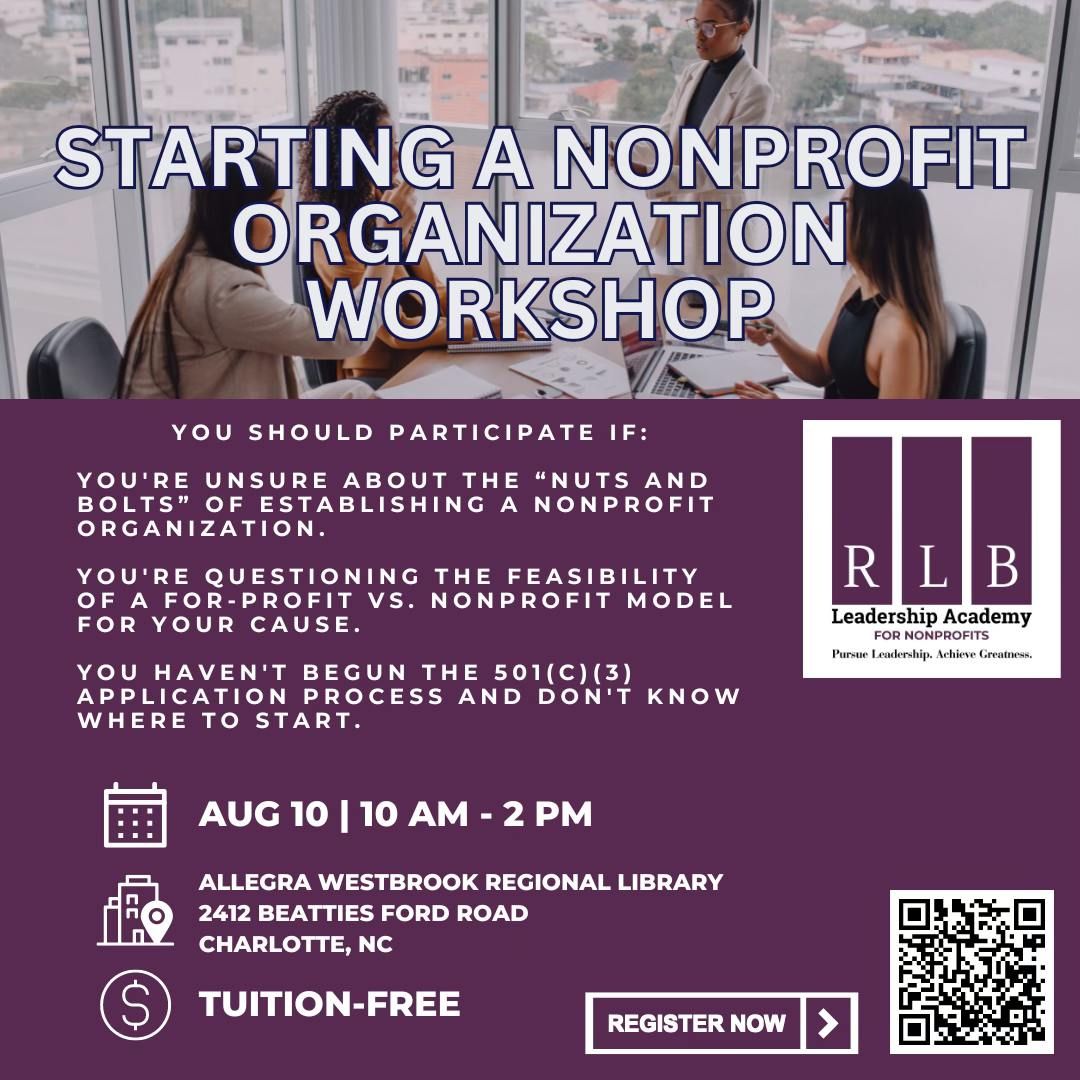 Starting A Nonprofit Organization Workshop