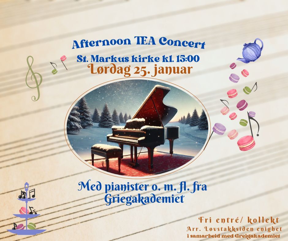 Afternoon TEA concert med pianister m.fl. fra Griegakademiet