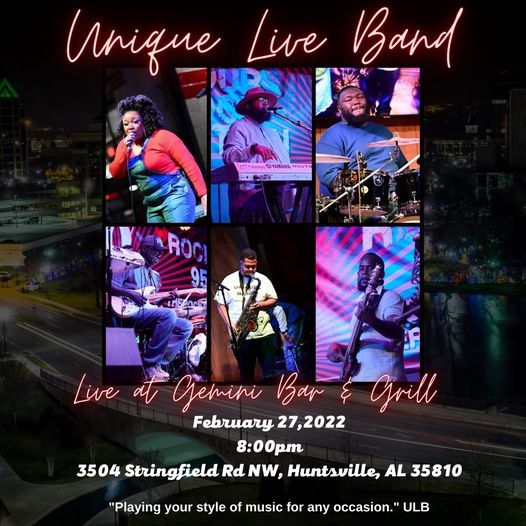 ULB Live at Gemini Bar & Grill, 3504 Stringfield Rd NW, Huntsville, AL