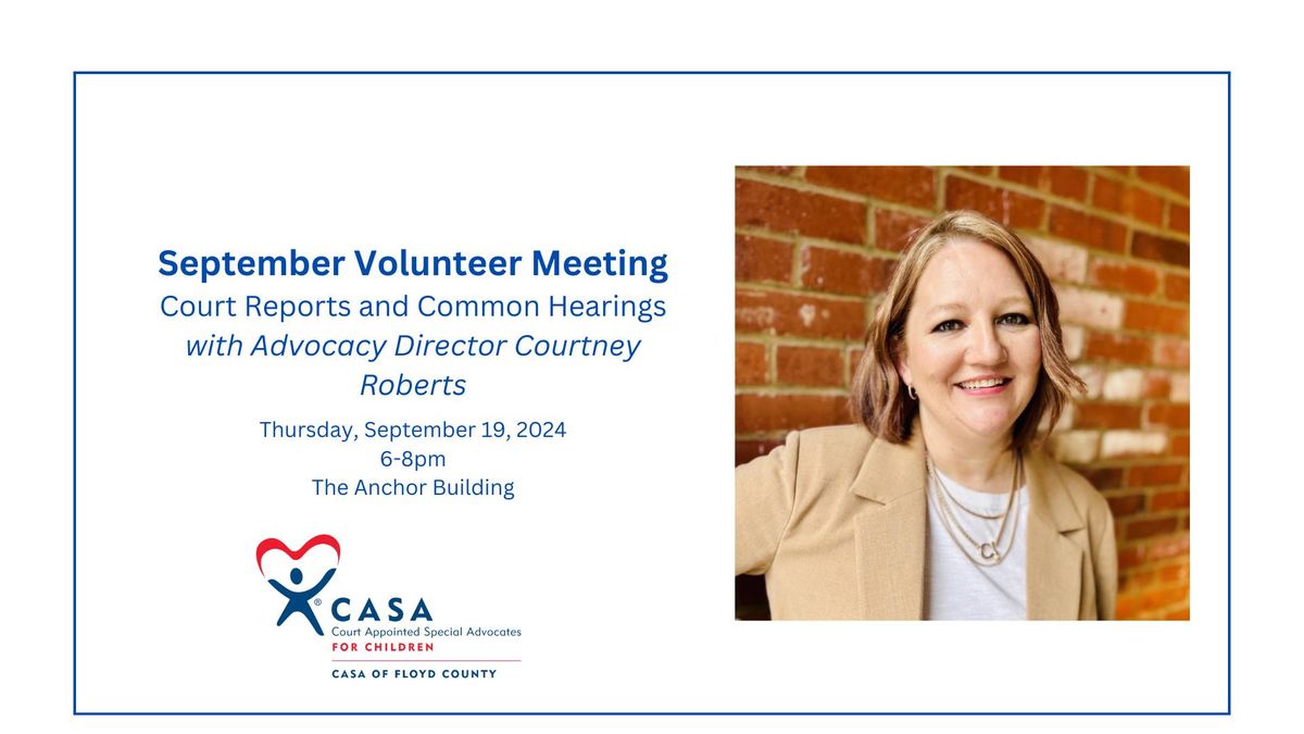 September Volunteer Meeting