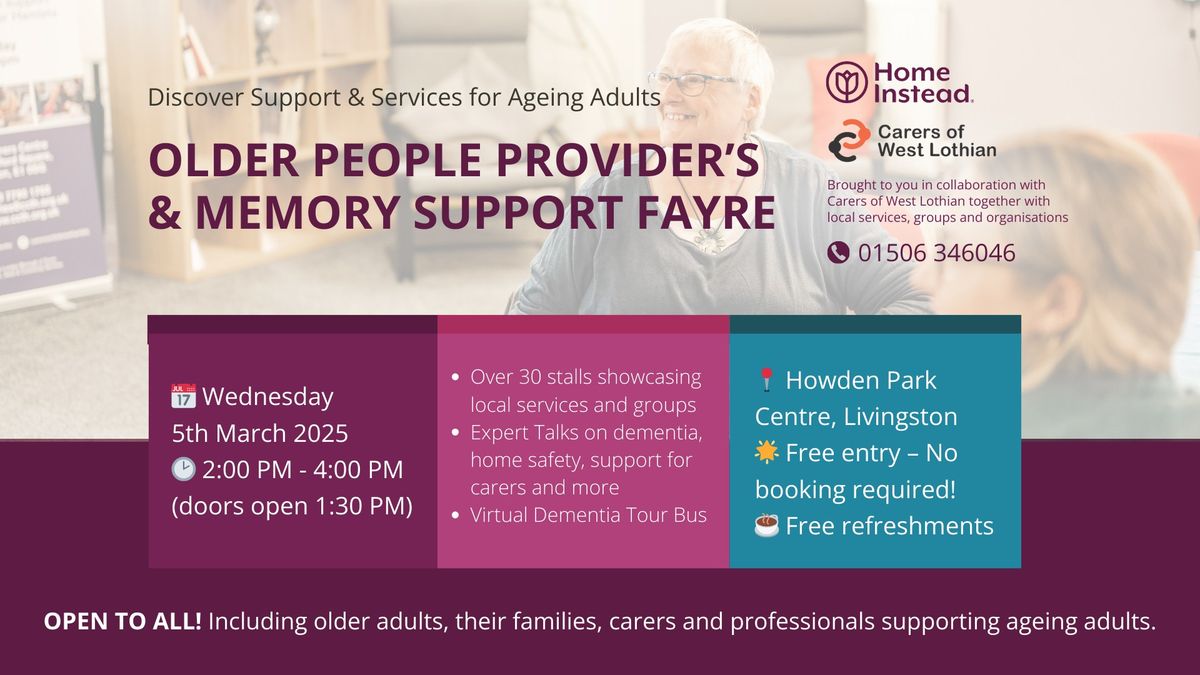 Older People Provider's & Memory Support Fayre