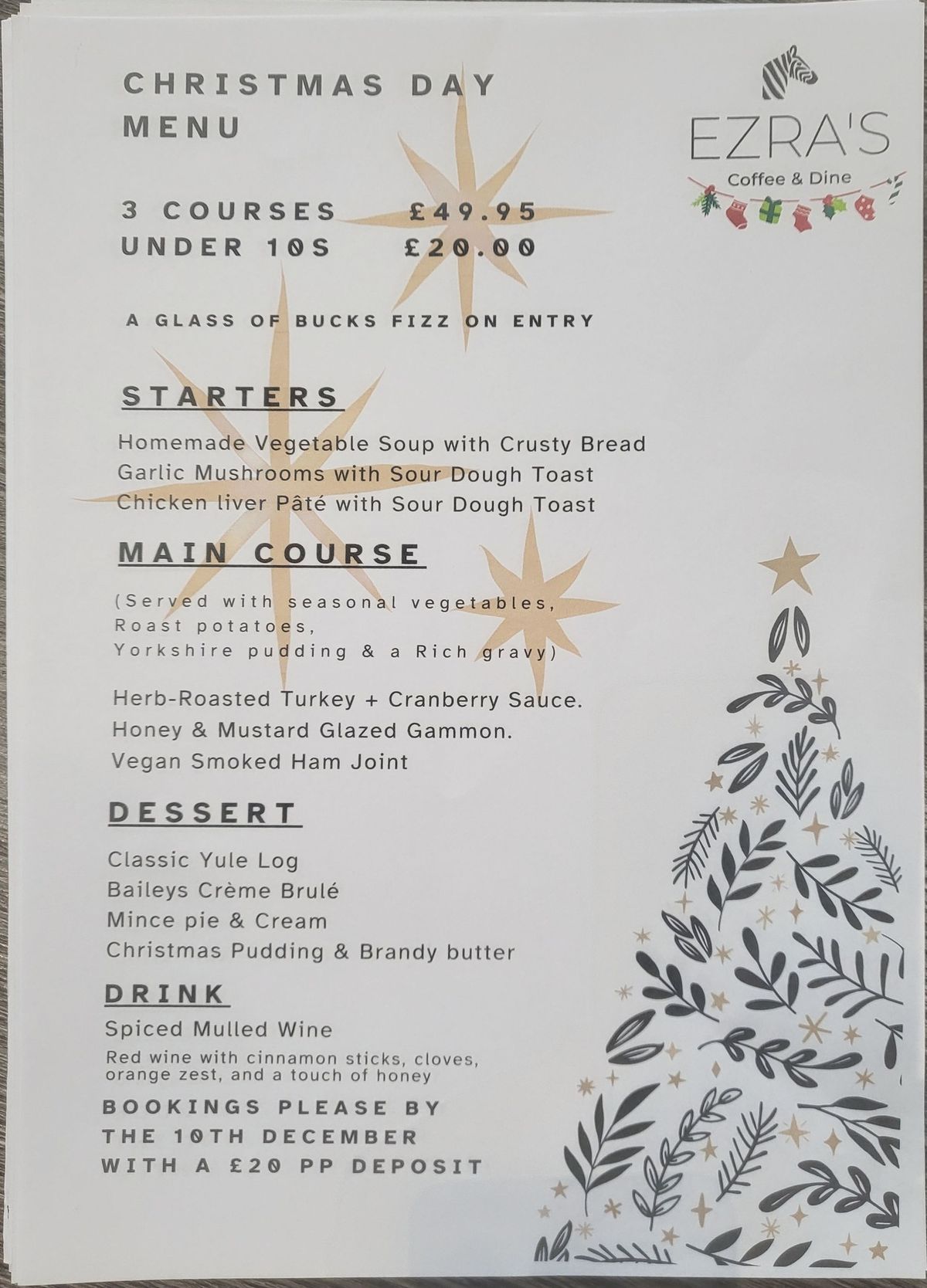 Christmas Day with Festive Menu & Music