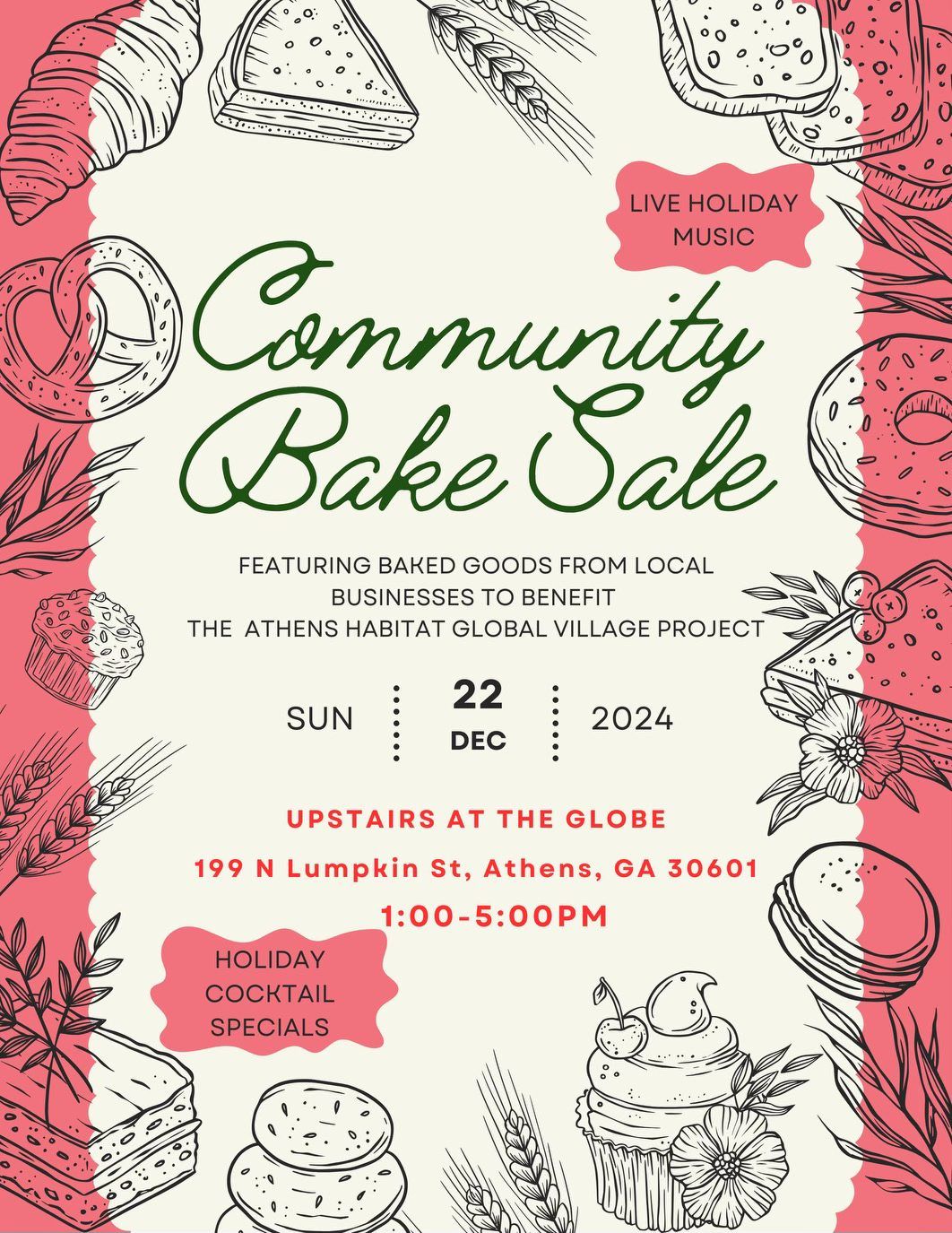 Community Holiday Bake Sale at The Globe 