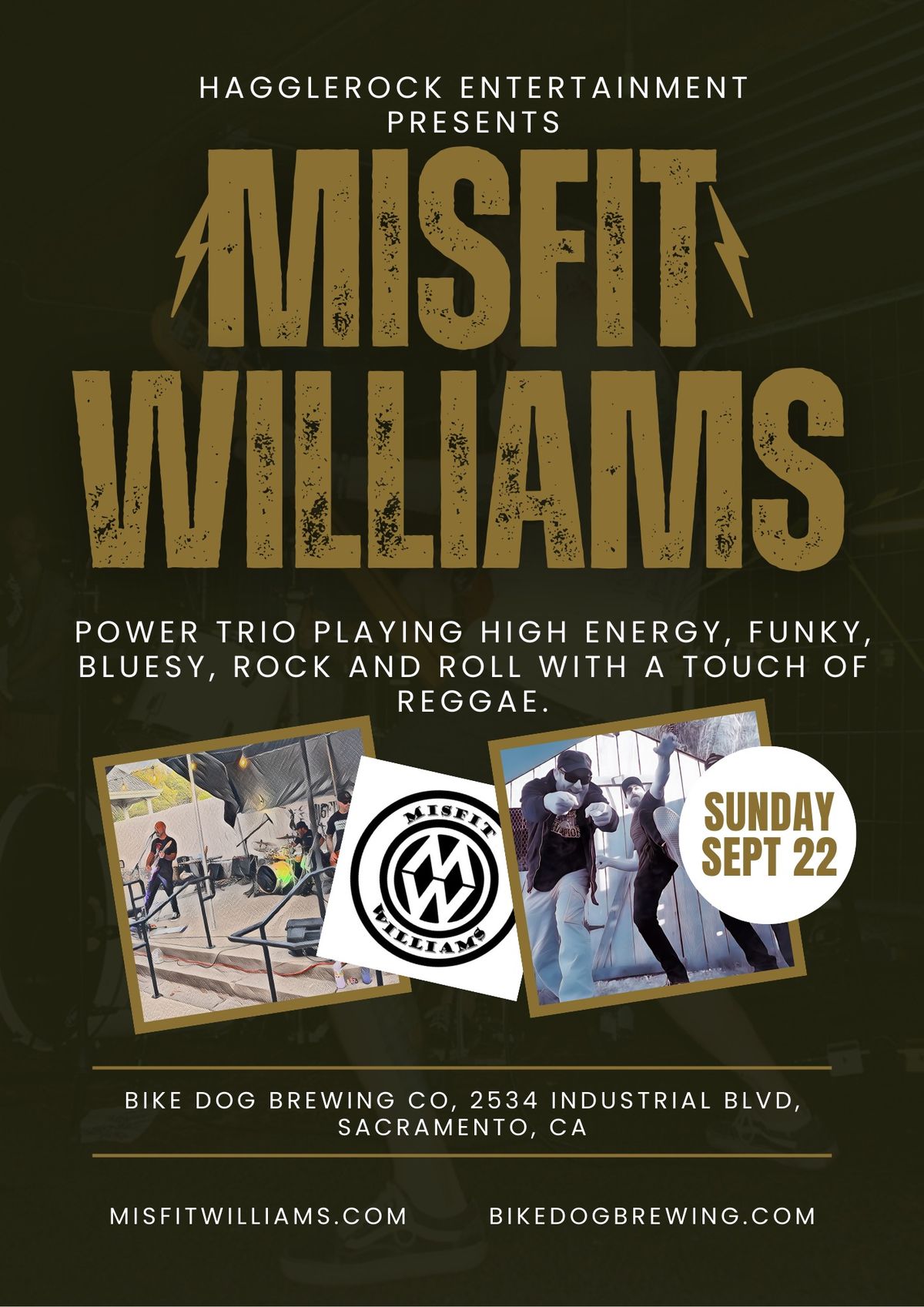 Misfit Williams live @ Bike Dog Brewing Co, 2534 Industrial Blvd, Sacramento, CA