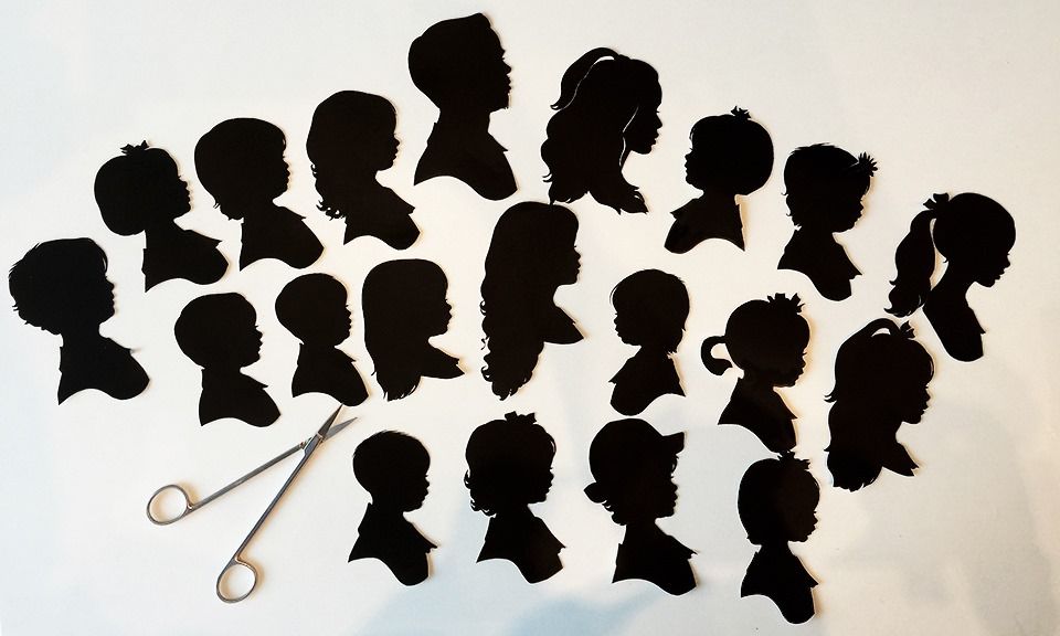 Hand Cut Silhouette Portraits in Fort Worth, TX at The Happy Lark