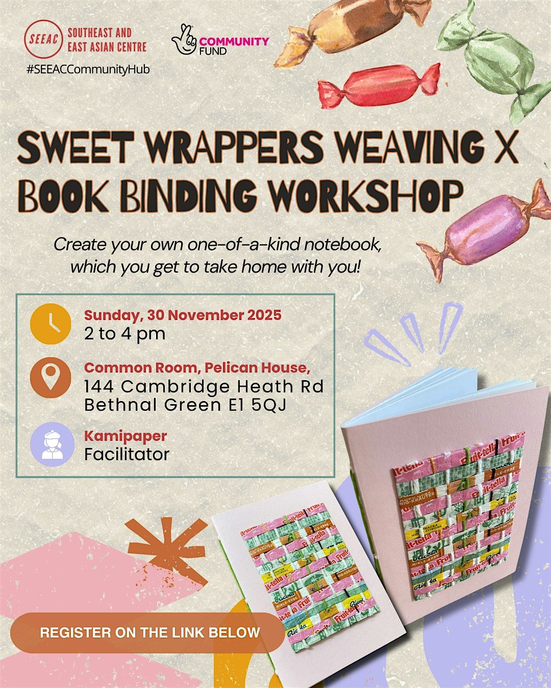 Sweet Wrappers Weaving X Bookbinding Workshop