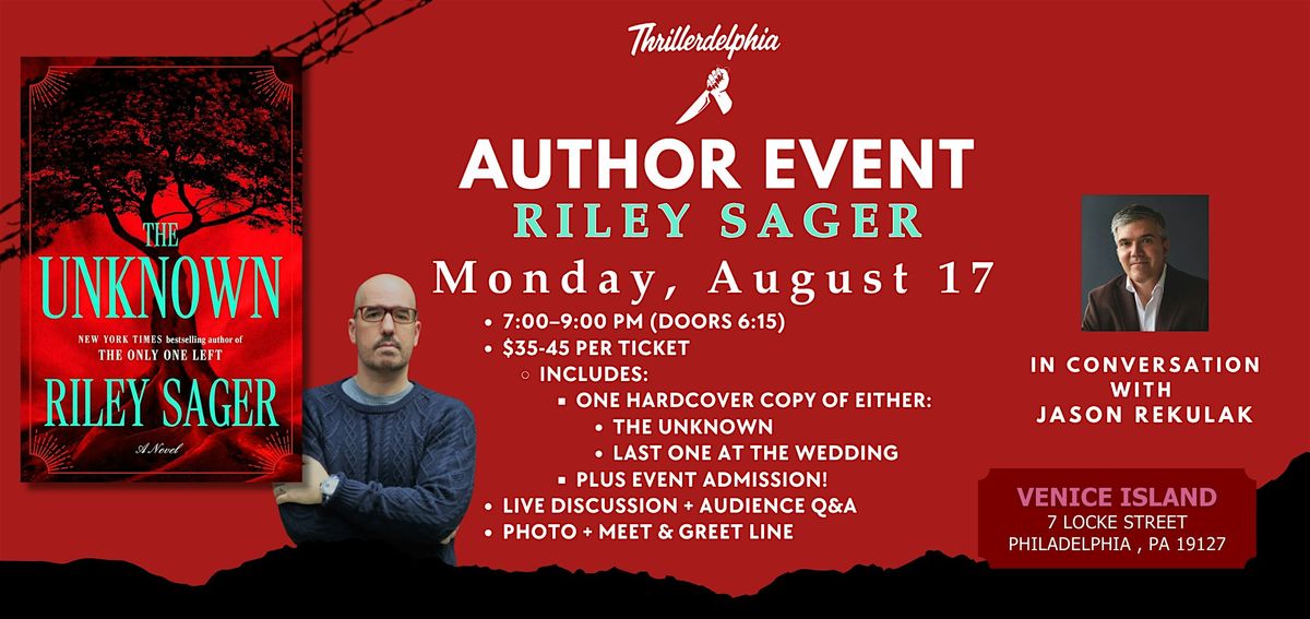 Riley Sager \u2013 Live in Conversation + Signing