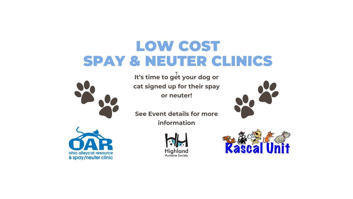 Low Cost Spay & Neuter Clinic Sign Ups 