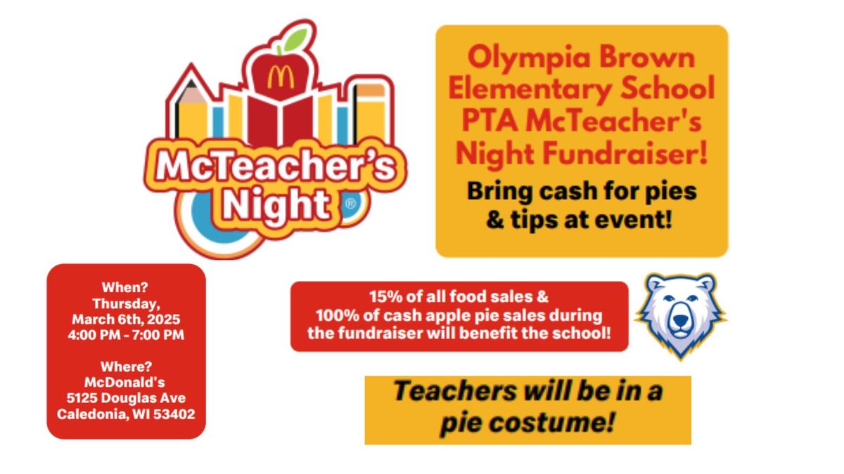 McTeacher's Night for Olympia Brown 