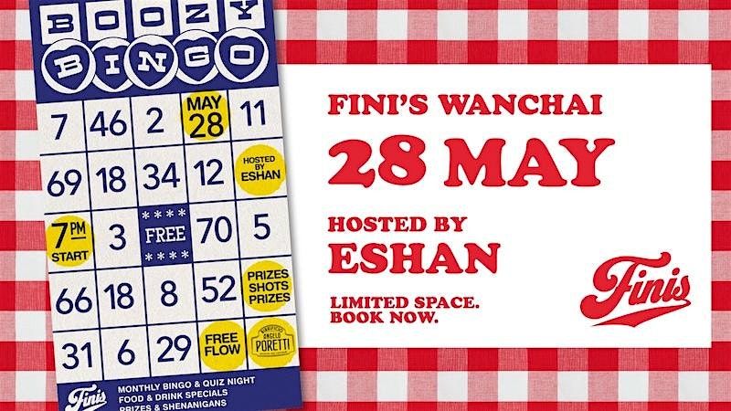 Boozy Bingo at FINI\u2019S Wanchai \u2013 with Poretti Free Flow