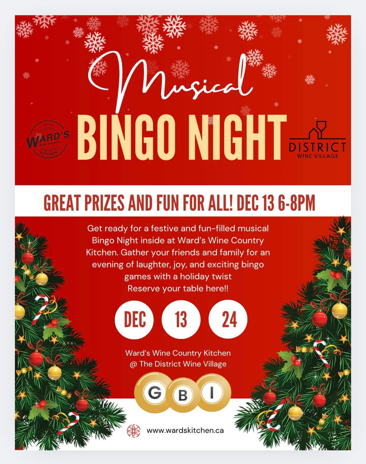 Music Bingo Night!