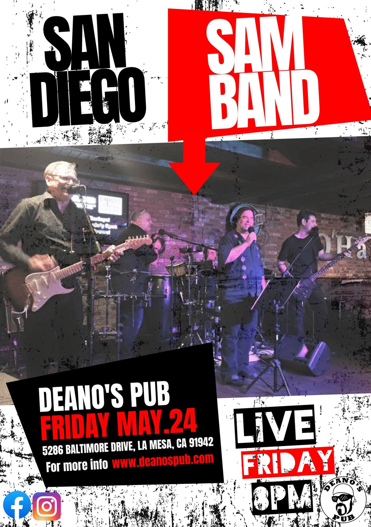 Deano's Live Music - San Diego Sam Band