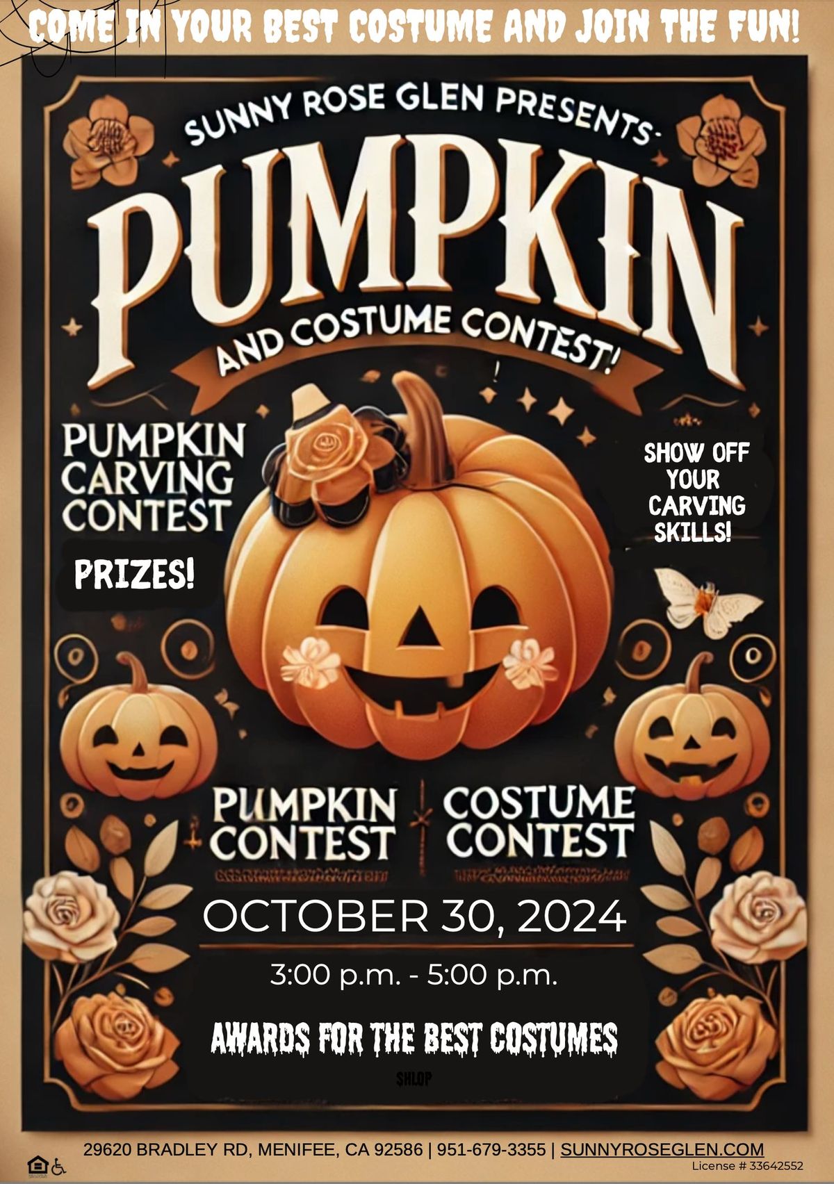 Sunny Rose Glen Pumpkin and Costume Contest! \ud83d\udc7b