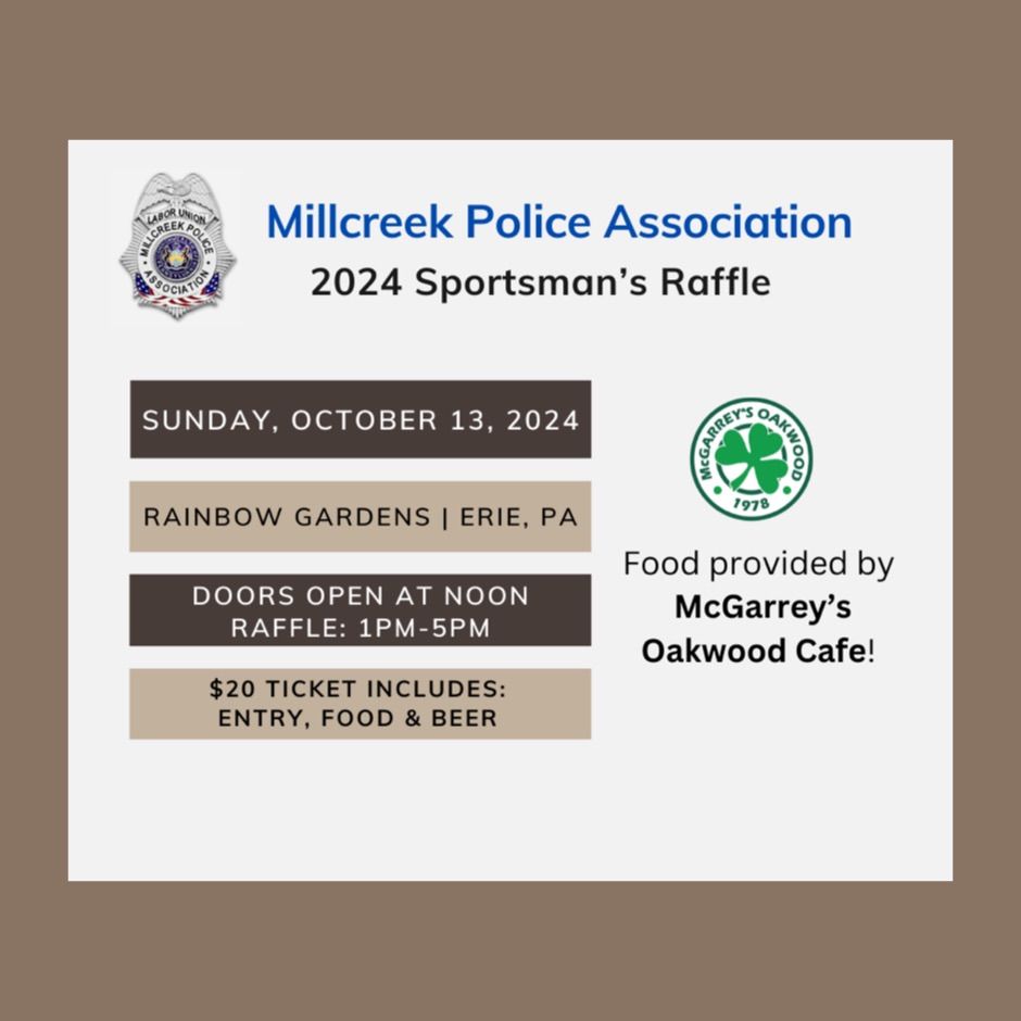 2024 Millcreek Police Association Sportsman\u2019s Raffle