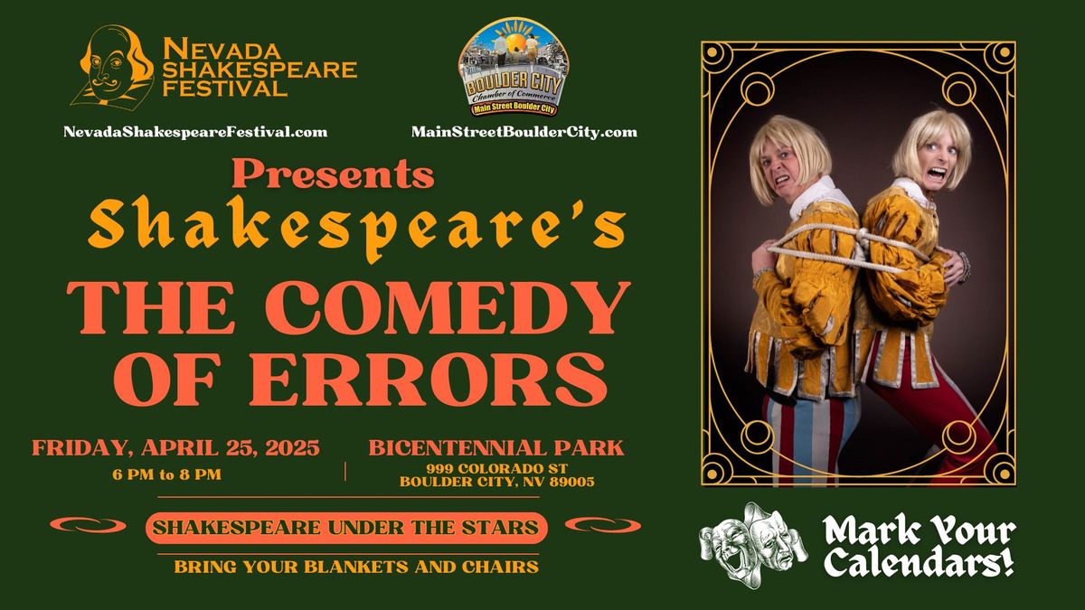  Shakespeare\u2019s The Comedy of Errors Under The Stars