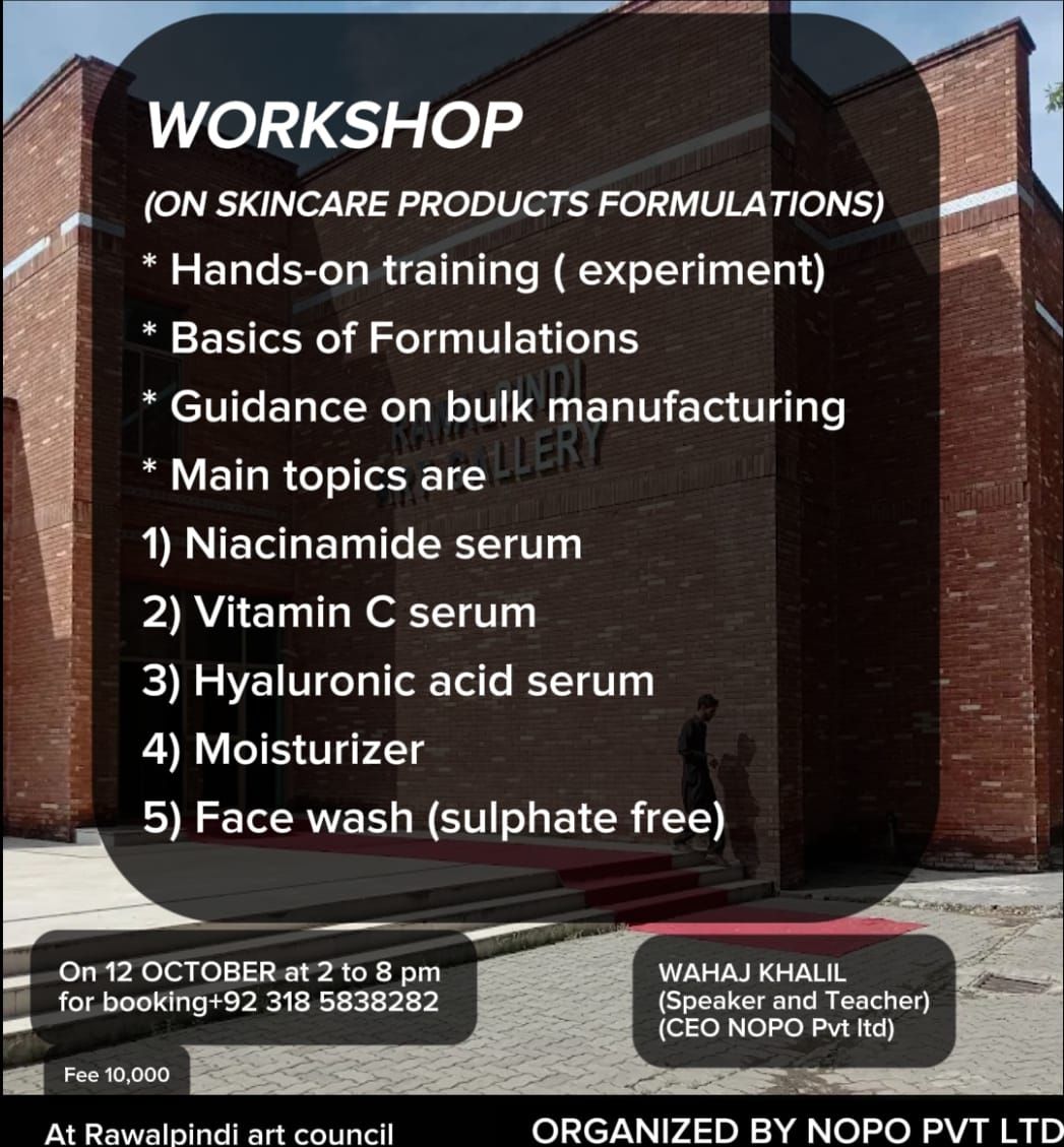 Teaching Skincare products manufacturing 