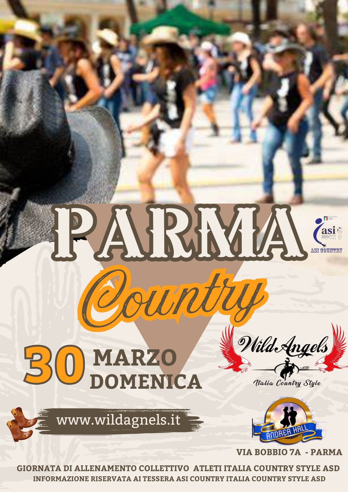 Parma Country, allenamento ad Andrea Hall