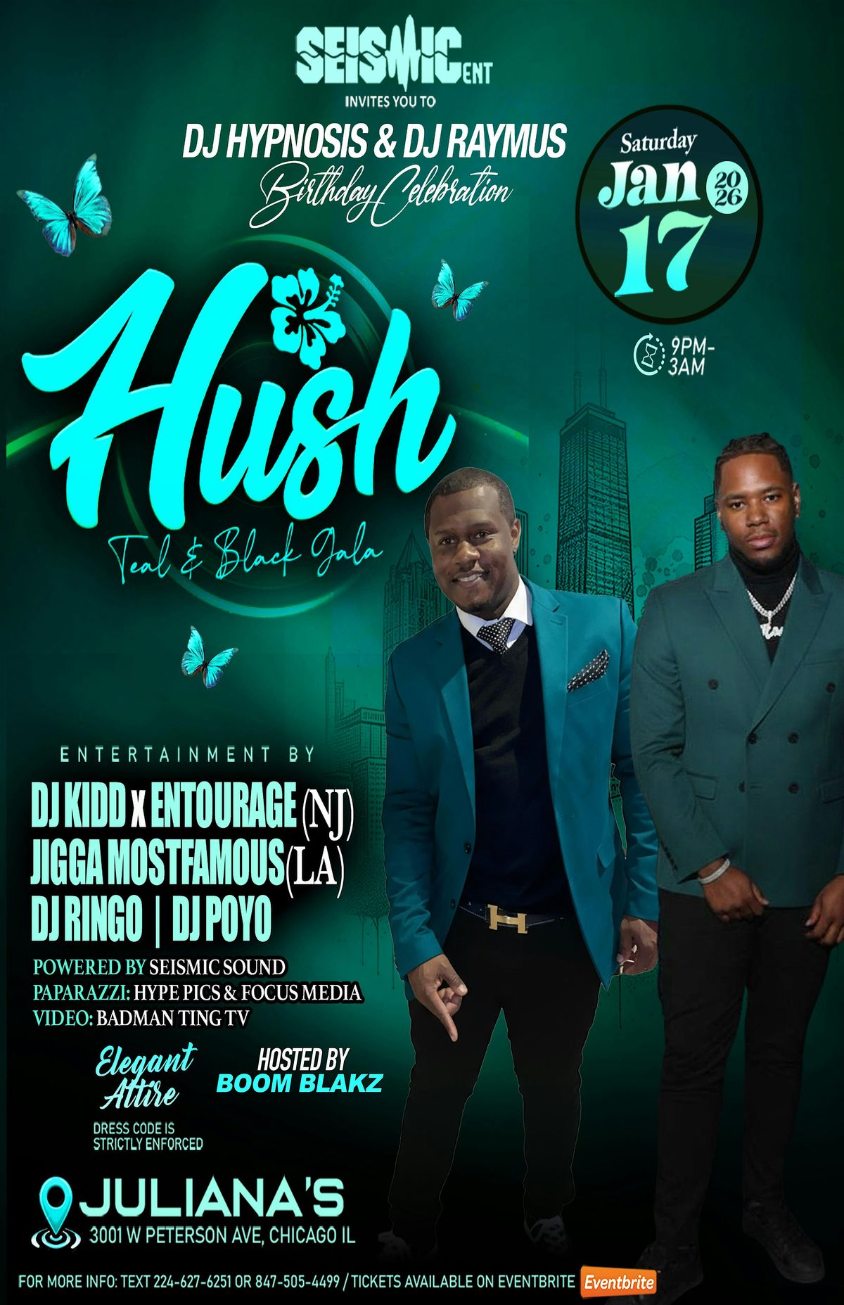 HUSH 2026 TEAL & BLACK GALA