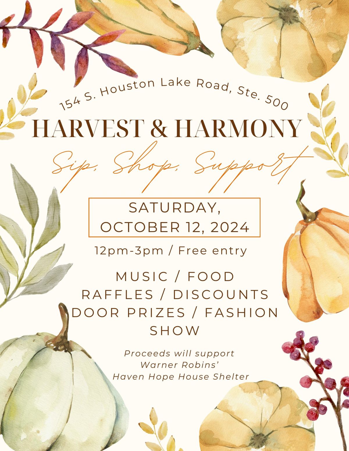 Harvest & Harmony: Sip, Shop, and Support.