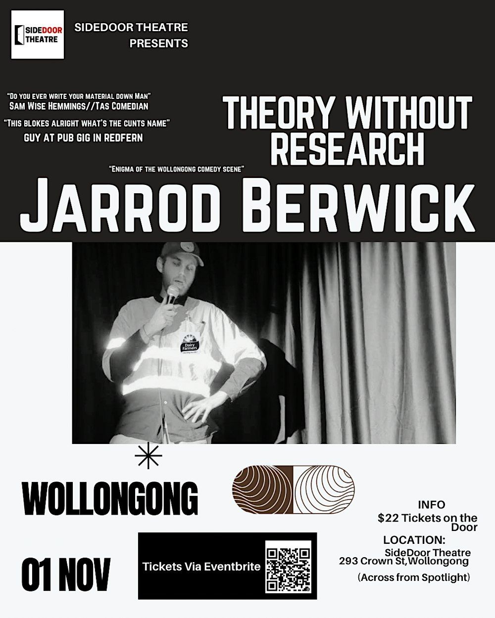 Jarrod Berwick Comedy Presents Theory Without Research (Solo Show)