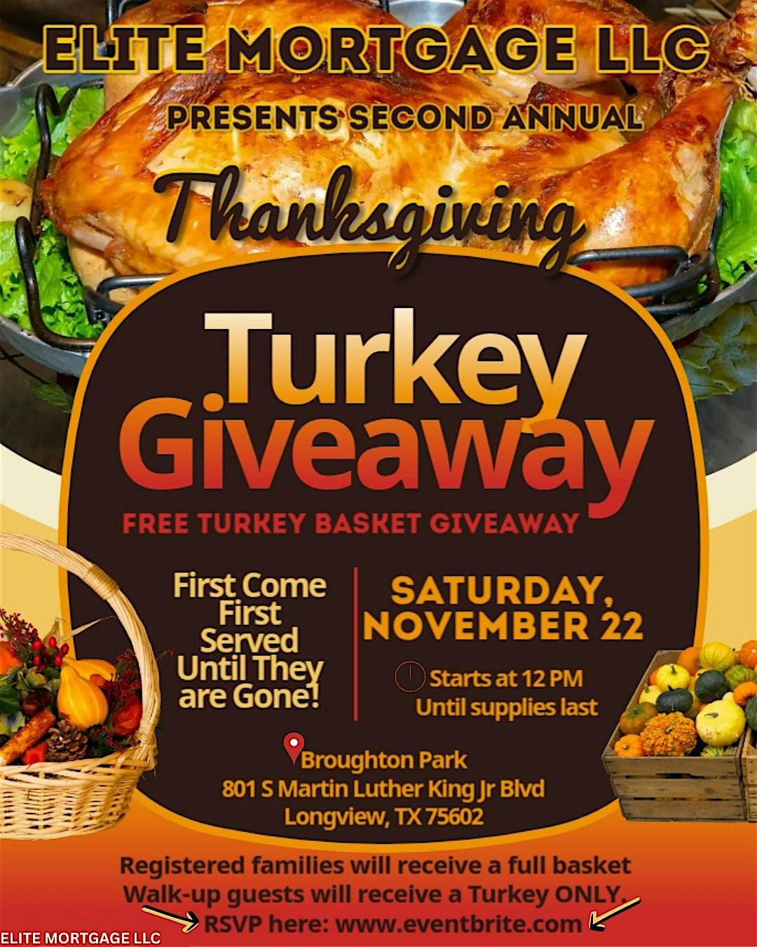 2nd Annual Thanksgiving Turkey Giveaway \u2014 Longview, TX
