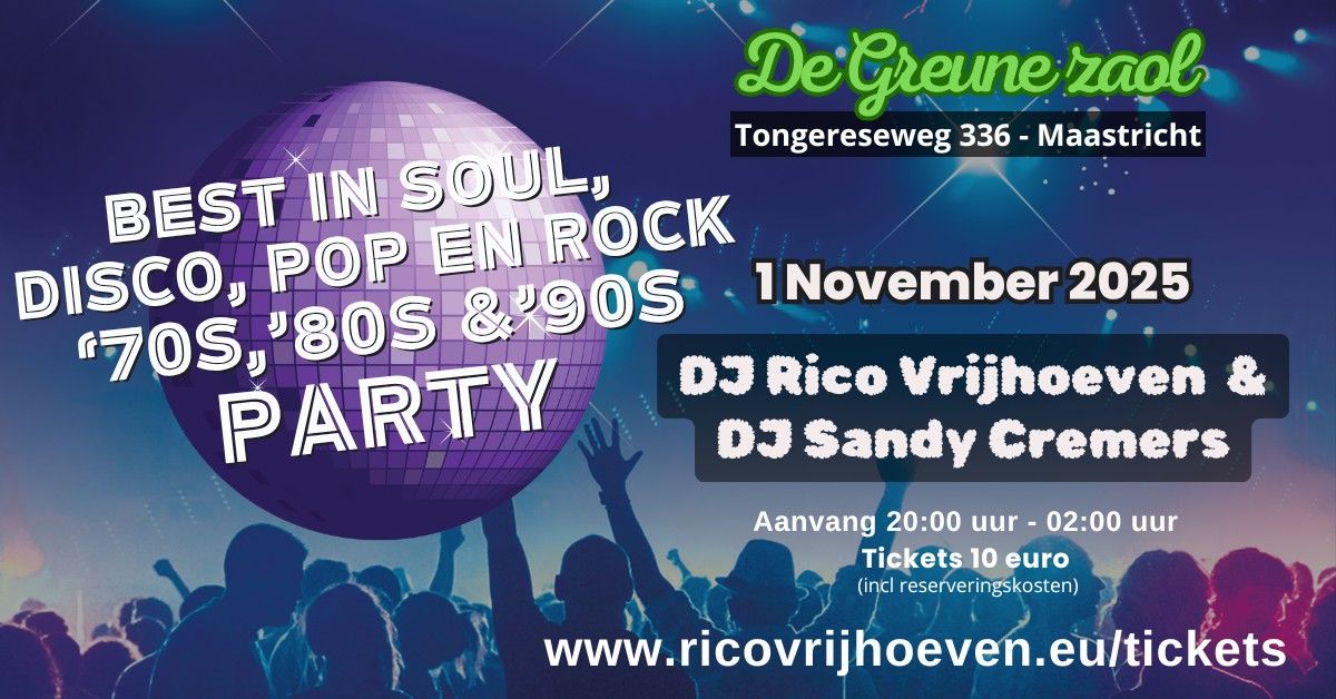 70s, 80s & 90s Party 1 november 2025