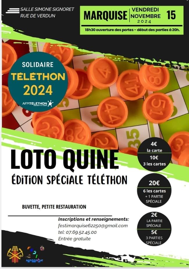 T\u00e9l\u00e9thon : Loto quine - Marquise