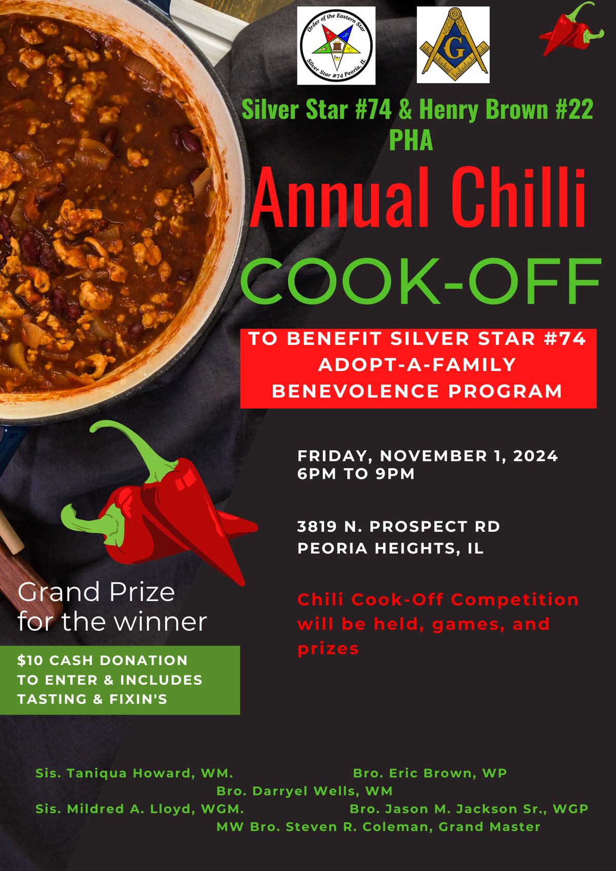 Annual Chili Cook OFF to benift Adopt a Family Christmas program