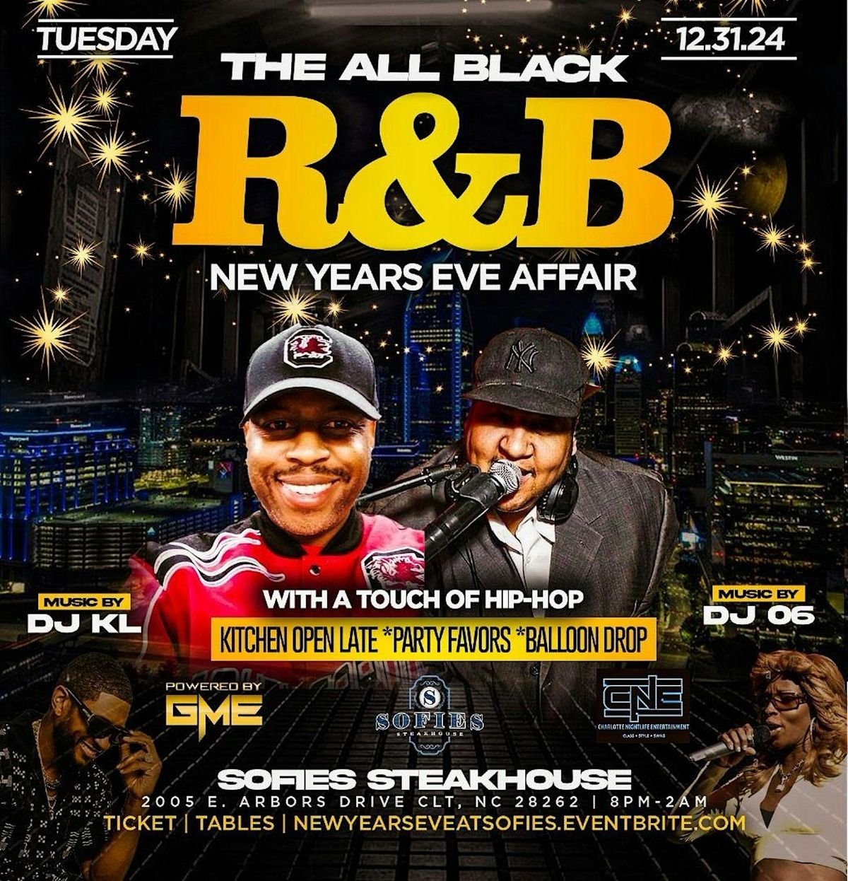 THE ALL BLACK R&B NYE AFFAIR @ SOFIES CLT | TUES DEC 31ST | 8PM - 2AM\u203c\ufe0f