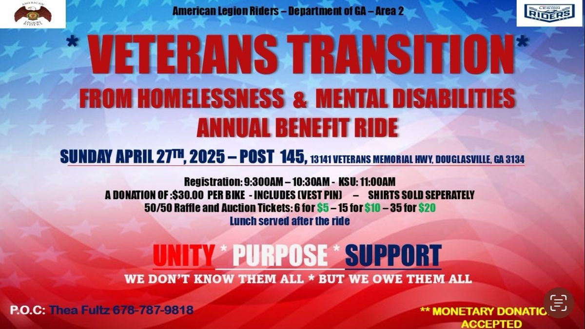 VTFHM Annual Benefit Ride, Dept. Of GA