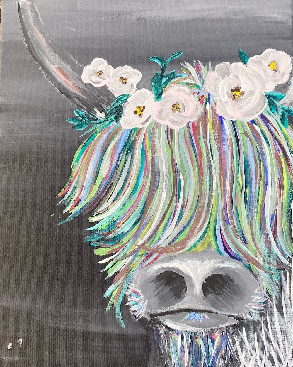 Highland Coo  ~ $3 Sangria Saturday  @ Wine and Canvas Grand Rapid